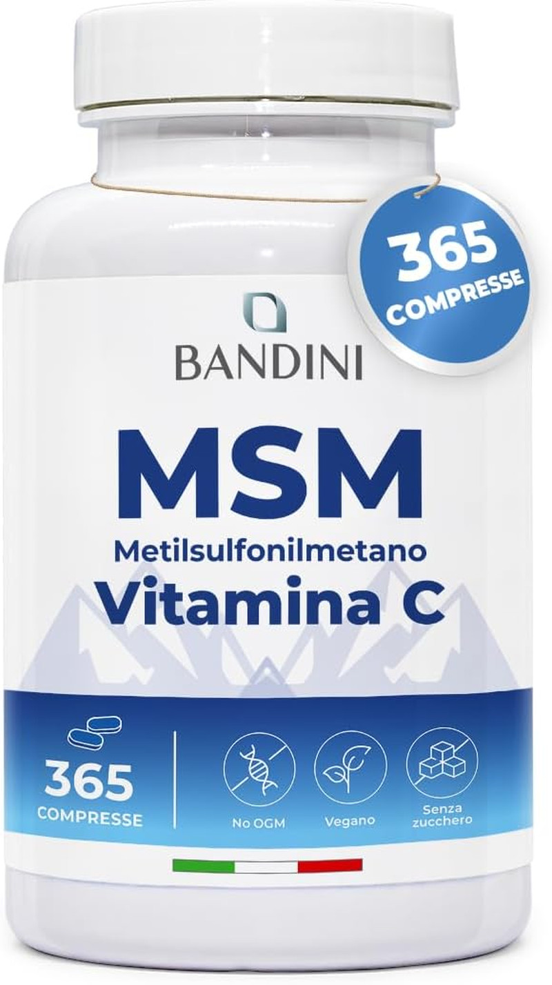 MSM 2000mg Puro + Vitamina C - Integratore Bio-Disponibile Alta Qualità