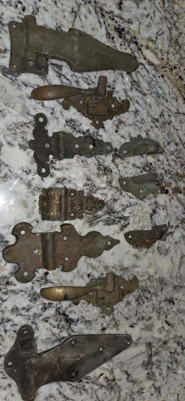 Vintage Ice Box Hinge Lot Handles Locks Fancy