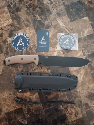 Architect Knives AK8 / 3V Steel / Earth Brown G10 Scales / Black Kydex