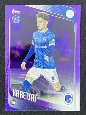 Konstantinos Karetsas 2025-26 Topps UCC Purple Raindrops Base RC /250 #150