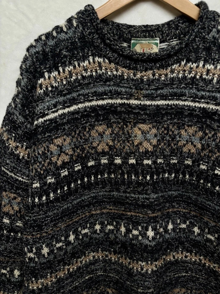 Vtg 70s Gaeltarra Womens L Wool Fair Isle Nordic Scandi Knit Sweater Ireland - Image 2 of 4