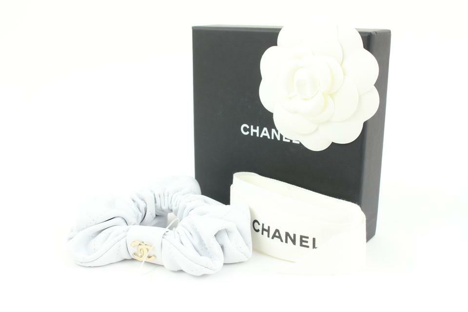 Chanel 21K Leather Hair Scrunchie Barrette 48ck32s | eBay