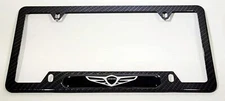 Carbon Fiber Genesis Car License Plate Frame Cover Holder Rust Free Screw Genesi