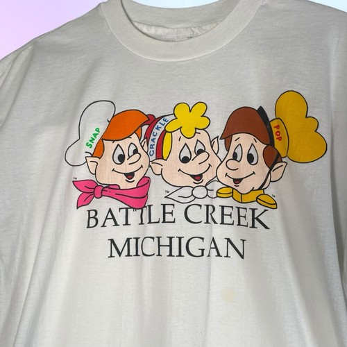 VTG 1991 Kellogg's Rice Krispies Snap Crackle Pop Battle Creek Michigan XL Shirt - Picture 2 of 11