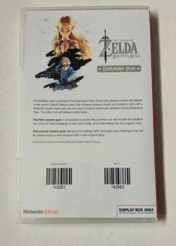 Legend of Zelda Breath of the Wild Pase de Expansión Pantalla Interruptor Promoción Juego Estuche - Imagen 2 de 3