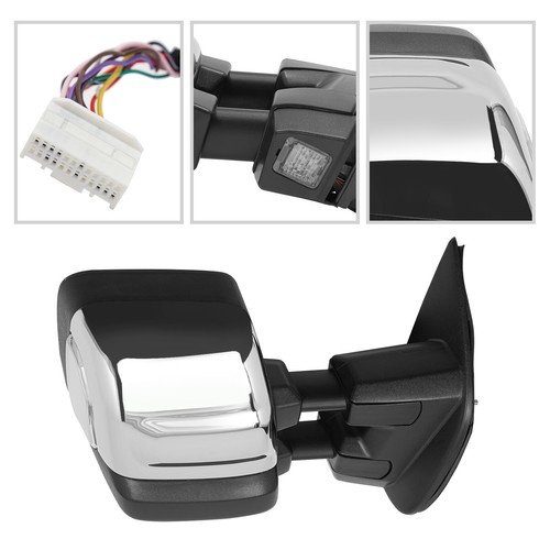 Espejo retrovisor de remolque eléctrico izquierdo y derecho 2 piezas con BLS para Nissan Titan 2017-2022 EE. UU. - Imagen 11 de 23
