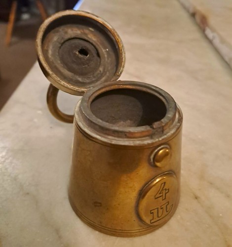 Antique 19th Russian 4lb Brass Novetly Victorian Ink Well Vintage Weight - Picture 2 of 7