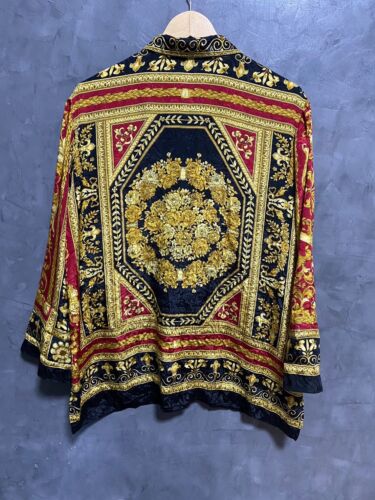 Baroque Brownstone Studio Red Black Gold Long Sleeve Shirt Vintage - Picture 3 of 7