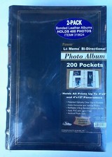 Pioneer Photo Album 2-Pack Bonded Leather 200 pockets each 4"x6" Black
