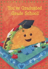 Designer Greetings Smiley Face Taco Grade School Graduation Congratulations Card