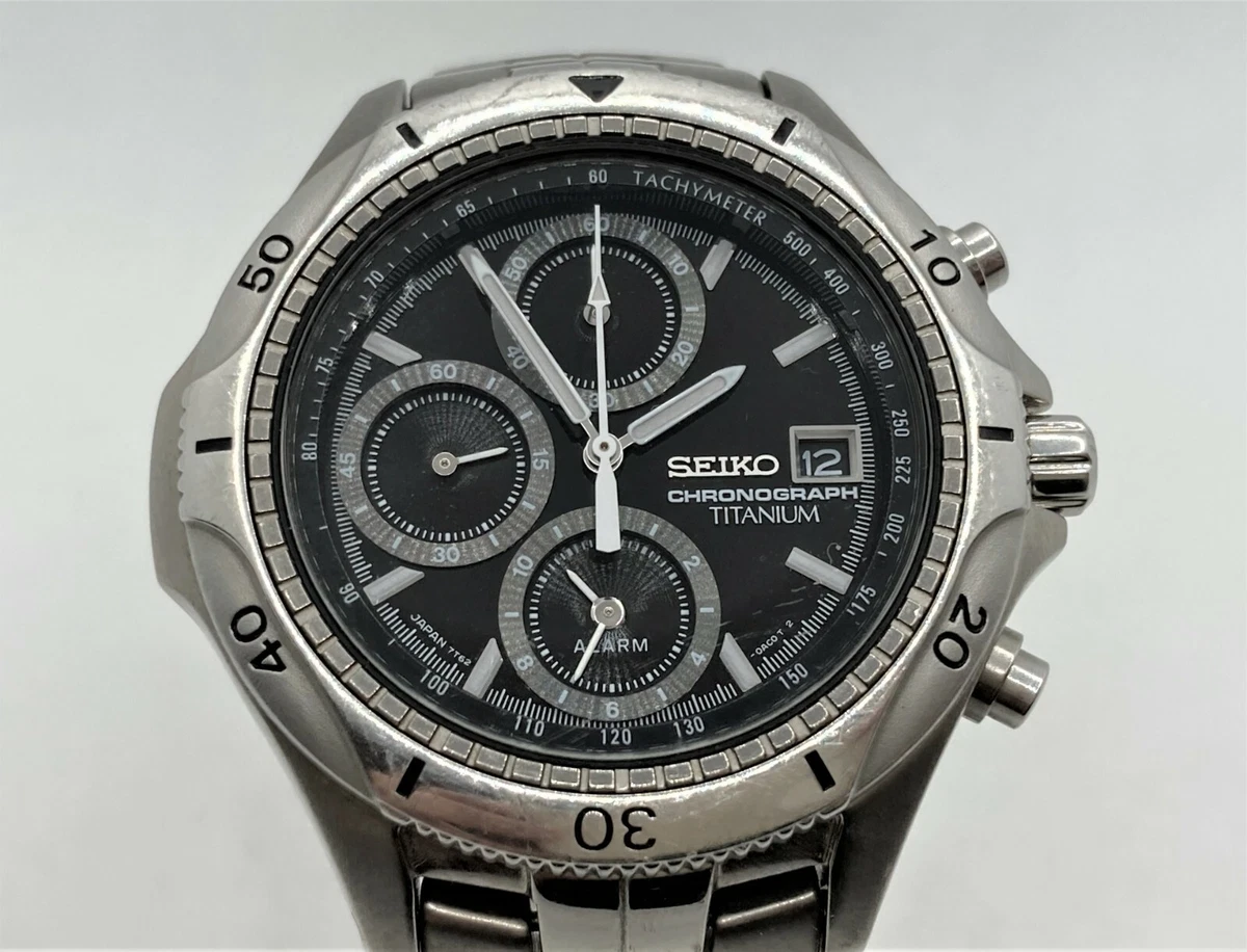 Seiko chronograph top titanium 100m 7t62