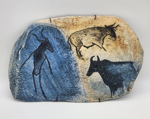 Studio Pottery-Rustic Cave Drawing signed Michael Miller 7"x11" - Picture 9 of 9