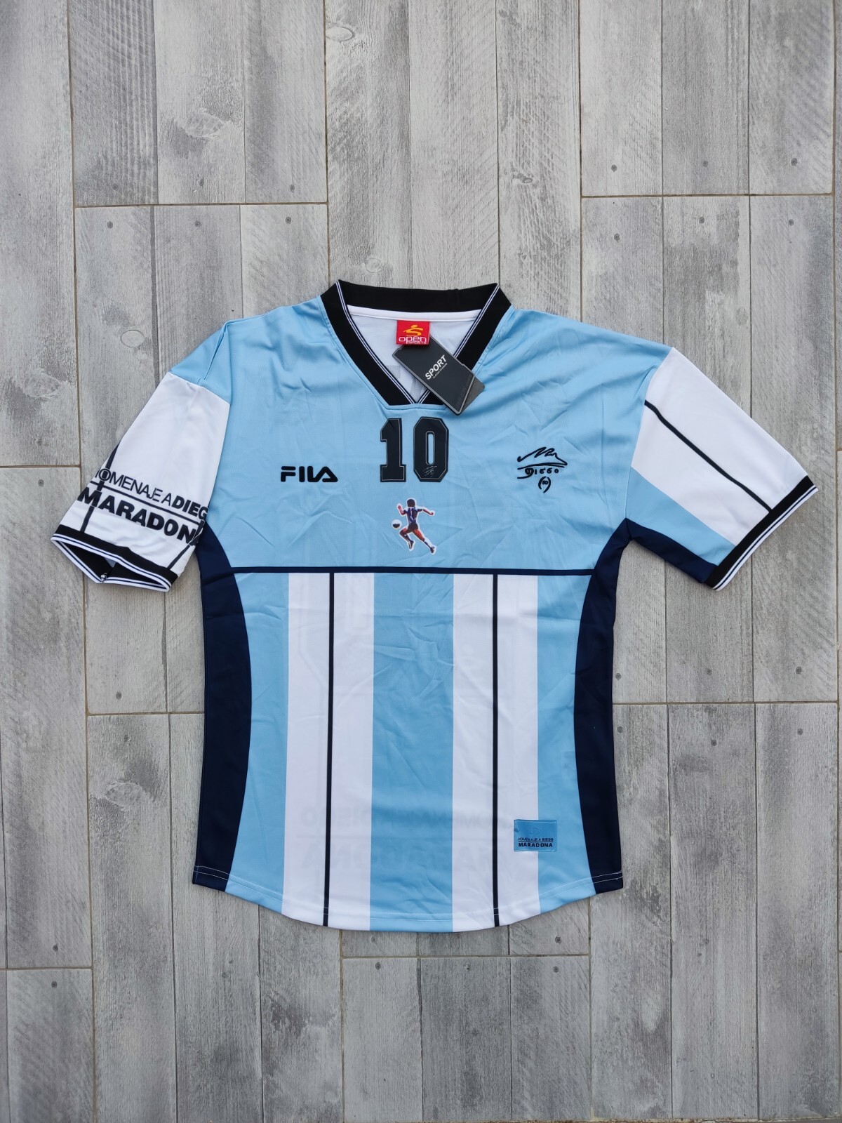 MAGLIA ARGENTINA PARTITA ADDIO DIEGO HOMENAJE MARADONA CELEBRATIVA FILA VINTAGE