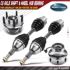 4x Front CV Axle Shaft + Wheel Hub Bearing for Chevy Malibu Pontiac G6 Saturn