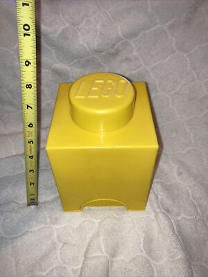 Lego Yellow Block Storage Case 6  Tall Filled With Random Lego Blocks 