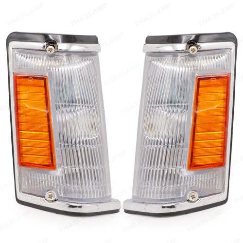 Fits Toyota Corolla KE70 TE72 DX 1982 '84 Corner Lights Front Black Chrome Pair - Picture 2 of 8