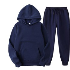 HOODIE SET MEN PULLOVER HOODED AND JOGGER PANT 2 PCS SET NAVY COLOR A31 NEW