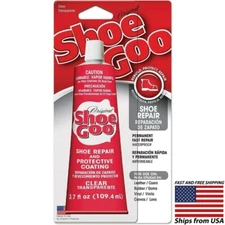 SHOE GOO Adhesive Clear 3.7 Oz Fast Repair Glue For Leather Rubber Vinyl Canvas 