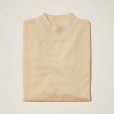 NEW Mens Inserch Mock Neck Sweater Fall Winter Knit Soft Regular Fit Stone Ivory