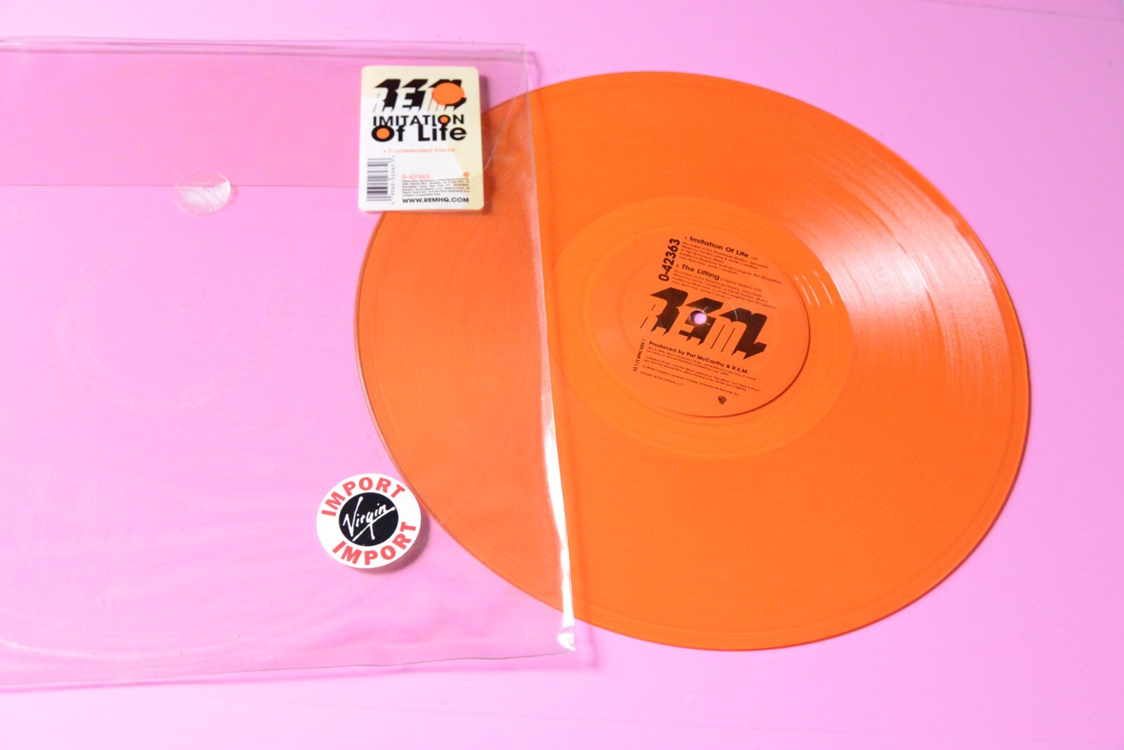 REM IMITATION OF LIFE LP ORIG US 2001 EX+ ORNAGE VINYL | eBay
