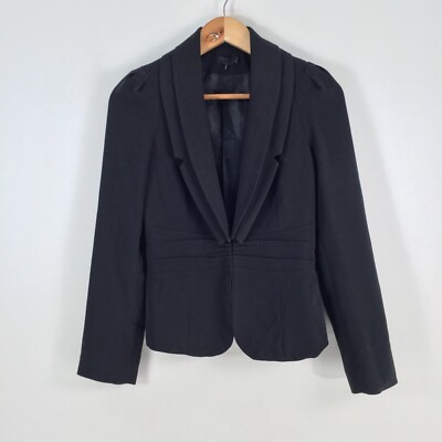 Tokito womens blazer jacket size 8 black long sleeve 061628