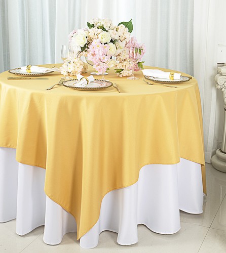 Wedding Linens Inc. 72" x 72" Square Polyester Table Overlay Toppers - Picture 22 of 27