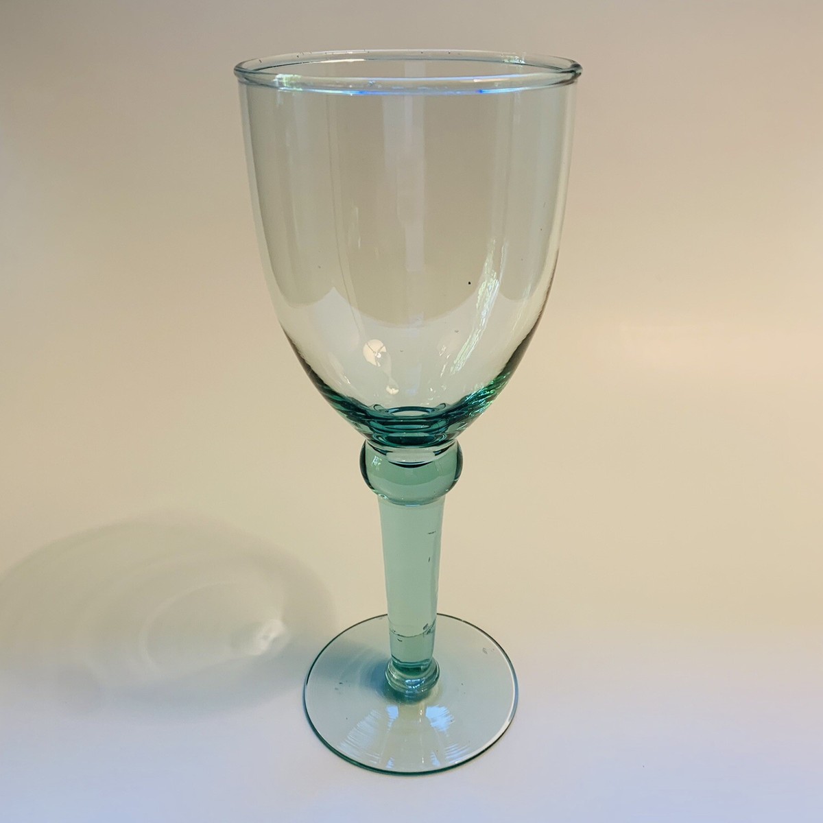 Vintage Mexico Green Recycled Hand Blown Wine Glass 7 7/8” Tall | eBay