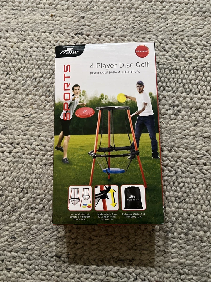 BRAND NEW CRANE SPORTS 4 PLAYER DISC GOLF SET IN BOX 2 TARGETS, 4 DISCS & BAG - Image 2 of 3