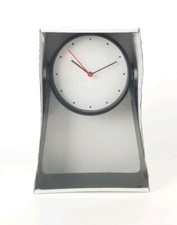 IKEA GNISSLA Table Clock 5" Black 10" Tall Stand Battery Operated New 