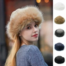Womens Fluffy Fox Fur Hat Russian Hat Winter Warmer Ear Cap Ushanka Cossack Ski