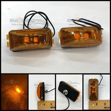 Set of 2 Stud Mount LED Side Marker/Clearance Light Amber Boat Trailer J-5735-SA