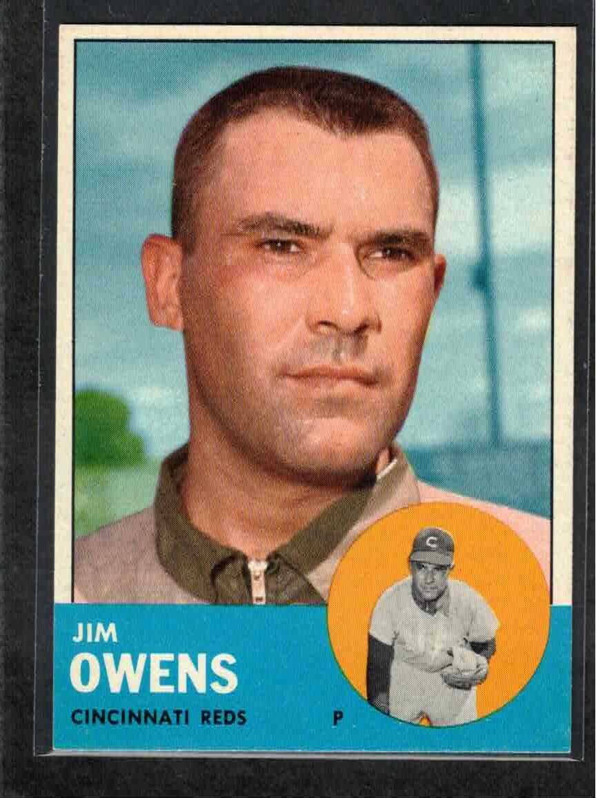1963 Topps #483, Jim Owens, Cincinnati Reds, NM