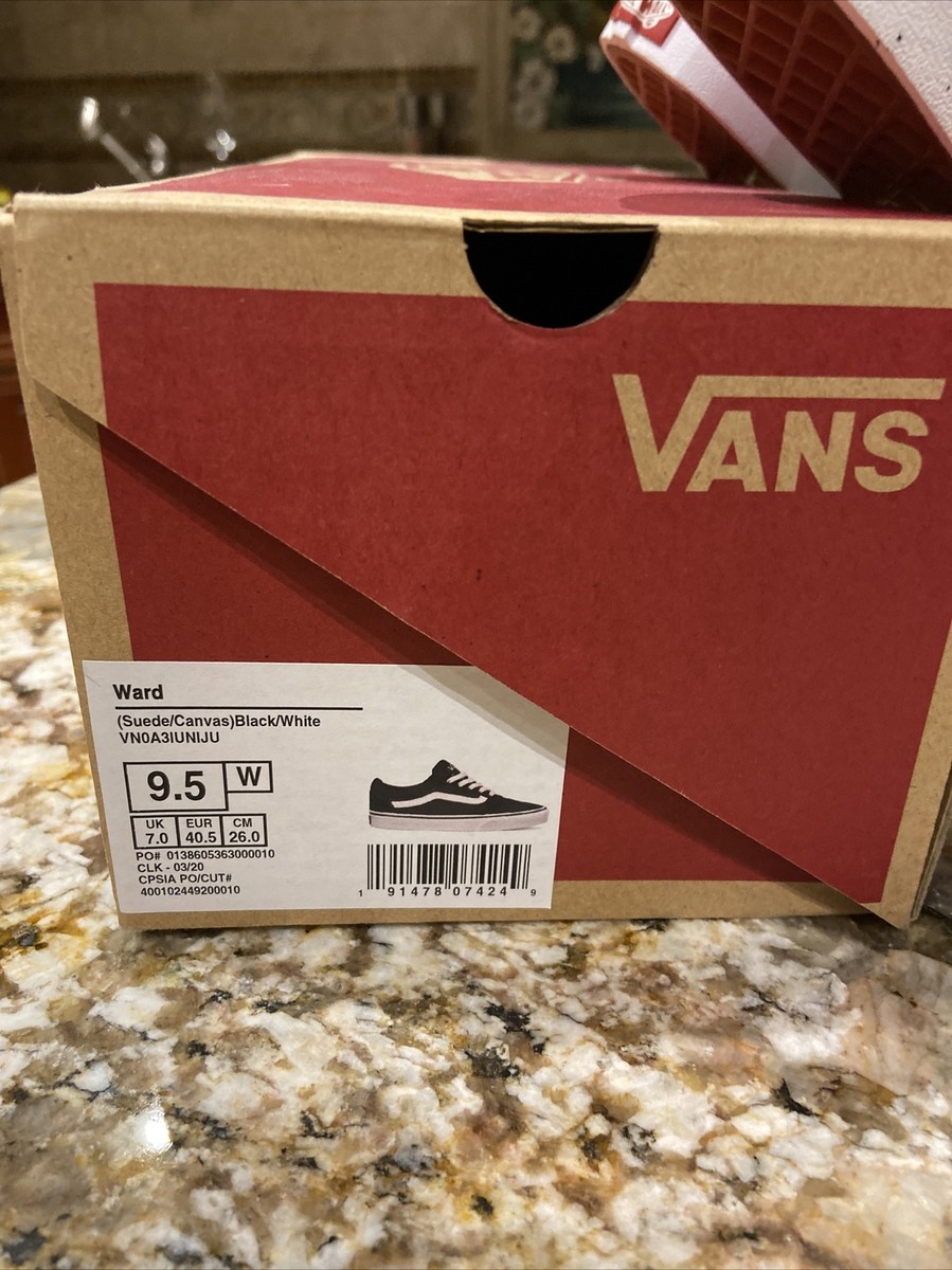 VANS WARD-BLACK/WHITE Woman's Size 9.5 NEW! w/box | eBay