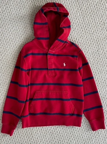 Boys Polo Ralph Lauren Sweatshirt Hoodie Shirt Size M 10-12 Long Sleeve Red