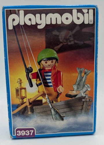 PLAYMOBIL 3937 Pirata con bote de remos pescando del año 2000 NUEVO Vintage - Imagen 3 de 8