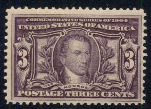 US #325, 3¢ Louisiana Purchase, exceptionally fresh og, NH, VF