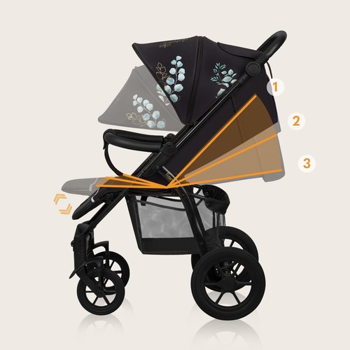 LIONELO® Kinderwagen Buggy bis 22 kg mit Liegefunktion zusammenklappbar Fußdecke - Bild 6 von 12