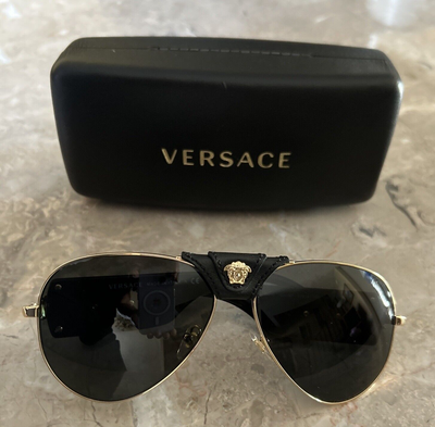 VERSACE LIMITED EDITION BLACK AVIATOR AUTHENTIC ITALY MOD  display picture 3