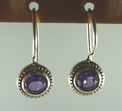 Genuine Amethyst/Topaz/Mystic Fire Topaz/Citrine French-Wire/Balinese Earrings 