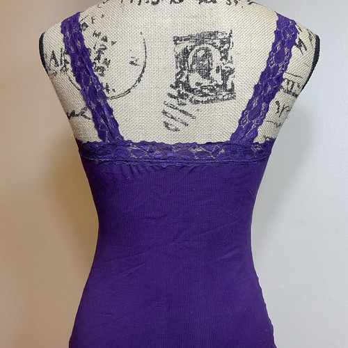 Y2K Babydoll Tank Top Trägertop XS - Small Lila - Bild 6 von 10