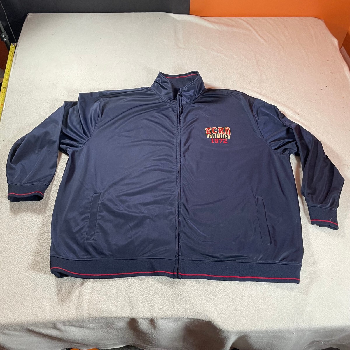 Vintage Echo Unltd Jacket Womens 5XL Blue Track Full Zip Swishy 
