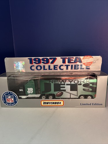 1997 MATCHBOX NY JETS NFL Team Collectable 1:80 KENWORTH T600 TRACTOR TRAILER - Picture 1 of 6