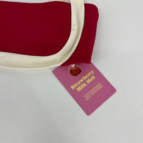 Set bikini fragola latte mob top e fondo donna M rosso nuovo con etichetta piscina spiaggia - Foto 9 di 13