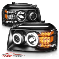 For 2001 2002 2003 2004 Frontier LED Halo Projector Headlights Pair