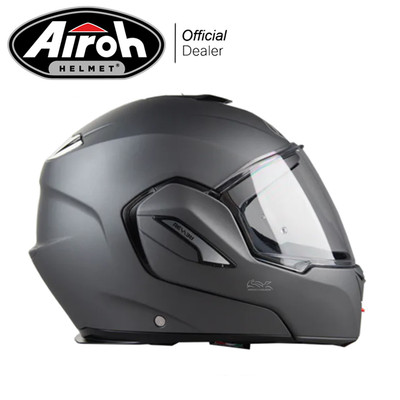 Motorrad-Helm AIROH Modular Rev 19 Anthrazit Größe M 57-58 CM Doppelt Visier