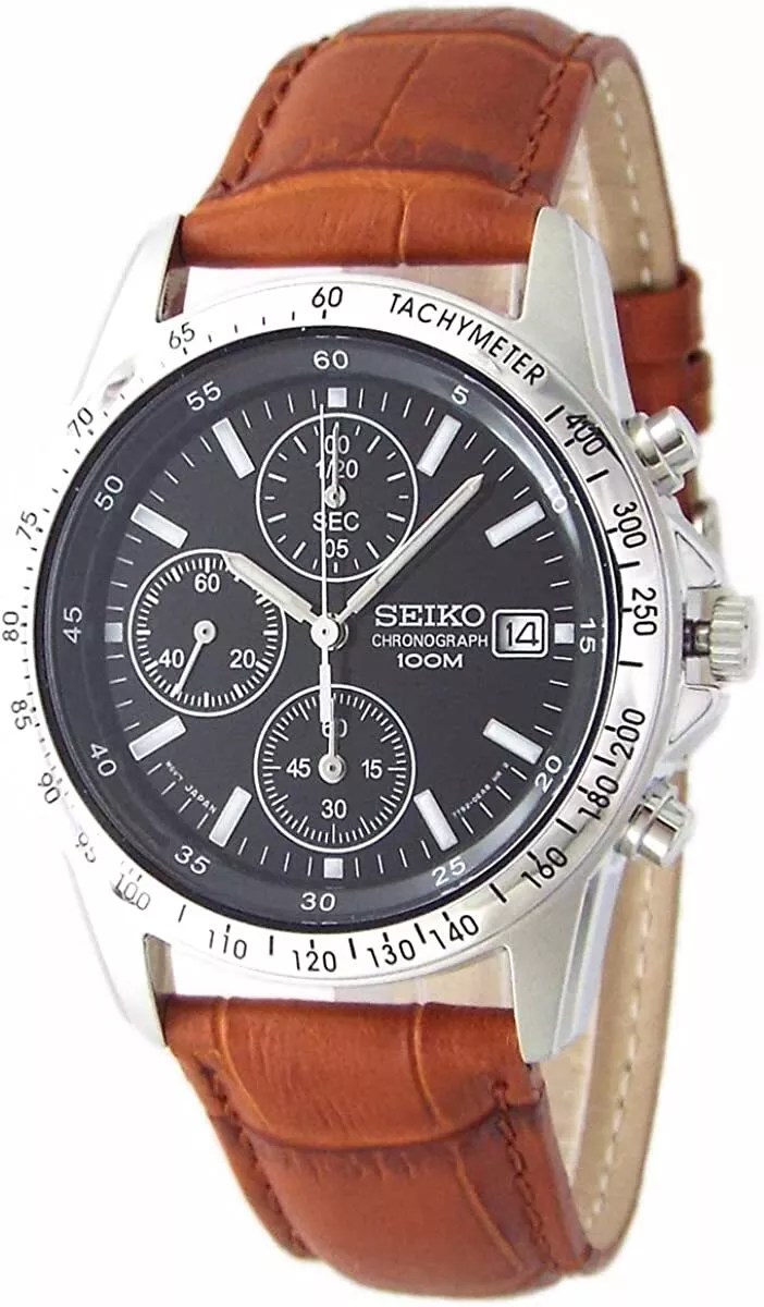 Seiko Chronograph Watch Genuine Leather Belt Set Domestic Seiko