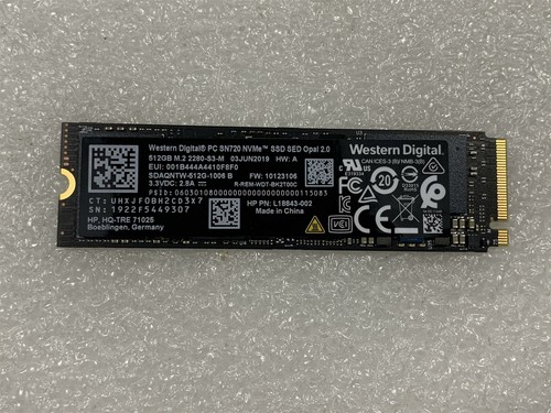 HP L62290-001 L18843-002 Western Digital 512 GB SN720 m.2 NVMe Solid-State-Laufwerk - Bild 1 von 3