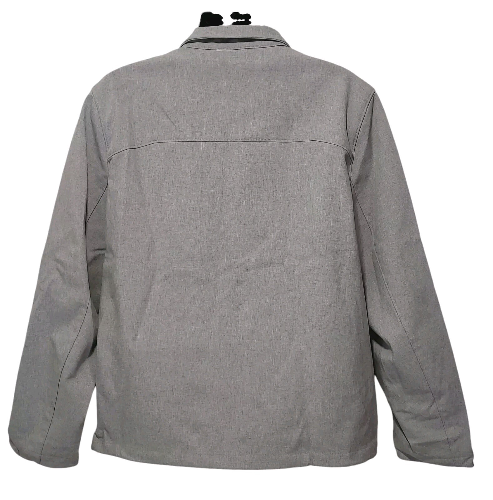 Black Rivet Soft Shell Jacket Front Full Zip Grey… - image 3