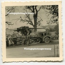D1438 Foto Frankreich WH 12to Halbkette SdKfz 8 Bunkerknacker 8,8cm Flak Panzer