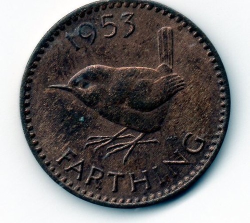 1953 Farthing Queen Elizabeth II FARTHING COIN collectors GREAT BRITAIN. - Bild 3 von 4